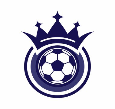 Futbol logosu, top elemanı, futbol, zarif futbol logosu. Zarif Modern Futbol Rozeti logosu tasarımları, Soccer Amblem logo vektör çizimi