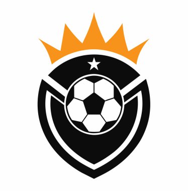 Futbol logosu, top elemanı, futbol, zarif futbol logosu. Zarif Modern Futbol Rozeti logosu tasarımları, Soccer Amblem logo vektör çizimi