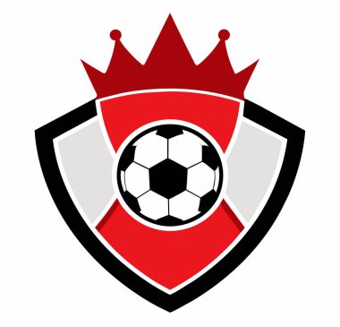 Futbol logosu, top elemanı, futbol, zarif futbol logosu. Zarif Modern Futbol Rozeti logosu tasarımları, Soccer Amblem logo vektör çizimi