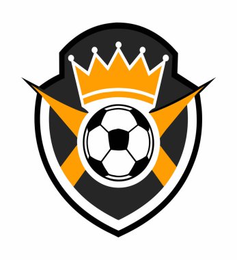 Futbol logosu, top elemanı, futbol, zarif futbol logosu. Zarif Modern Futbol Rozeti logosu tasarımları, Soccer Amblem logo vektör çizimi