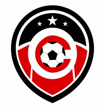 Futbol logosu, top elemanı, futbol, zarif futbol logosu. Zarif Modern Futbol Rozeti logosu tasarımları, Soccer Amblem logo vektör çizimi