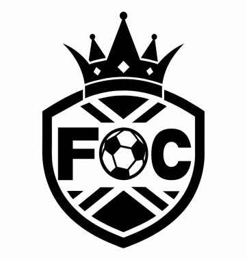 Futbol logosu, top elemanı, futbol, zarif futbol logosu. Zarif Modern Futbol Rozeti logosu tasarımları, Soccer Amblem logo vektör çizimi