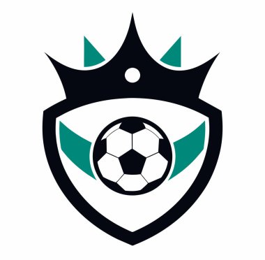 Futbol logosu, top elemanı, futbol, zarif futbol logosu. Zarif Modern Futbol Rozeti logosu tasarımları, Soccer Amblem logo vektör çizimi