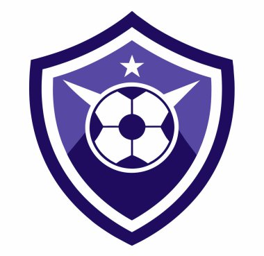 Futbol logosu, top elemanı, futbol, zarif futbol logosu. Zarif Modern Futbol Rozeti logosu tasarımları, Soccer Amblem logo vektör çizimi