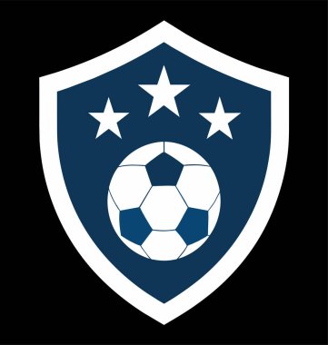 Futbol logosu, top elemanı, futbol, zarif futbol logosu. Zarif Modern Futbol Rozeti logosu tasarımları, Soccer Amblem logo vektör çizimi