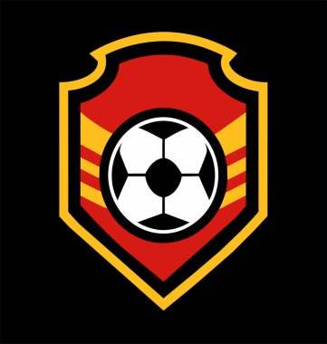 Futbol logosu, top elemanı, futbol, zarif futbol logosu. Zarif Modern Futbol Rozeti logosu tasarımları, Soccer Amblem logo vektör çizimi