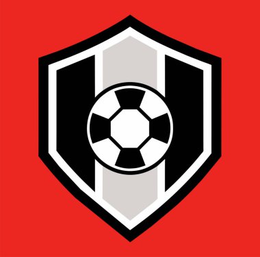 Futbol logosu, top elemanı, futbol, zarif futbol logosu. Zarif Modern Futbol Rozeti logosu tasarımları, Soccer Amblem logo vektör çizimi