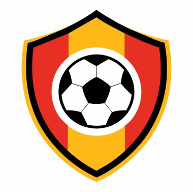 Futbol logosu, top elemanı, futbol, zarif futbol logosu. Zarif Modern Futbol Rozeti logosu tasarımları, Soccer Amblem logo vektör çizimi