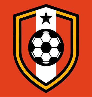 Futbol logosu, top elemanı, futbol, zarif futbol logosu. Zarif Modern Futbol Rozeti logosu tasarımları, Soccer Amblem logo vektör çizimi