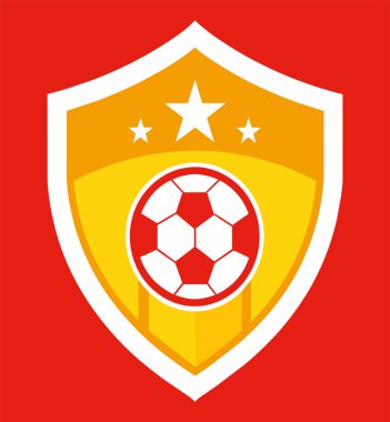 Futbol logosu, top elemanı, futbol, zarif futbol logosu. Zarif Modern Futbol Rozeti logosu tasarımları, Soccer Amblem logo vektör çizimi