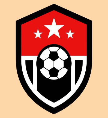 Futbol logosu, top elemanı, futbol, zarif futbol logosu. Zarif Modern Futbol Rozeti logosu tasarımları, Soccer Amblem logo vektör çizimi