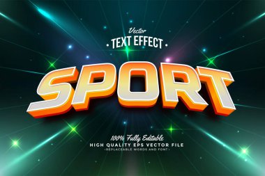 Spor Metni Efekti 3B Düzenlenebilir Yazı Tipi Arkaplanı Fişeği