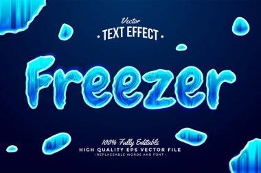 Dondurucu Metin Efekti 3B Düzenlenebilir Yazı Tipi Arkaplanı Koyu