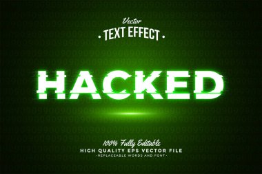 Hacklenmiş Metin Efekti 3B Düzenlenebilir Yazı Tipi Arkaplanı Yeşil Koyu