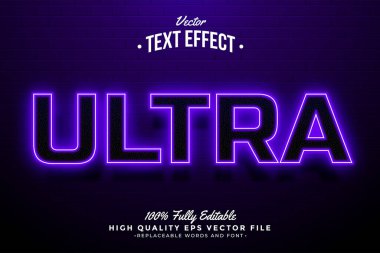 Ultra Text Effect 3D Editable Font Background Dark clipart