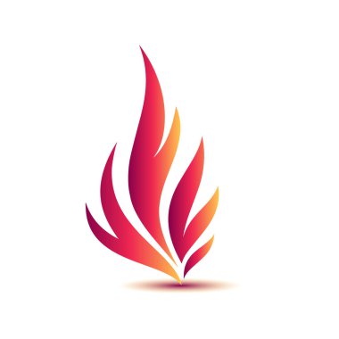 Ateş işareti. Beyaz arkaplanda ateş ikonu izole edildi. Vektör illüstrasyon Ateş Alevi sembolü. Şenlik ateşi silueti logosu. Alev sembolleri düz biçim - stok vektörü.