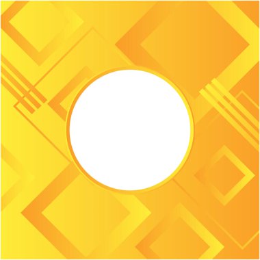 Sarı geometrik kare şekilli modern soyut arkaplan, merkezinde beyaz çerçeve, modern fütürist arkaplan