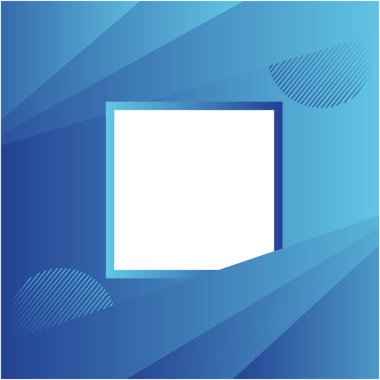 Merkez tasarımda fotoğraf çerçevesi ile modern mavi Gradyan Geometrik arkaplanı soyut arkaplan