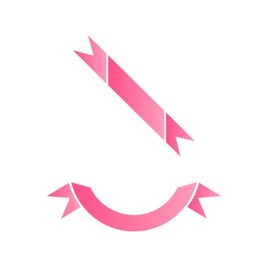 Pembe Çizgi ve Kurdele Çizim tasarım elementleri