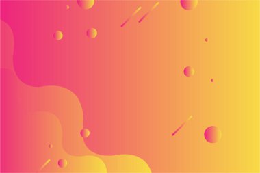 Meteor düşüşü ve iniş sayfası, afiş, kapak kitabı, duvar kağıdı vs. için daire şeklinde özet Sarı ve pembe eğimli sıvı dalga arkaplanı