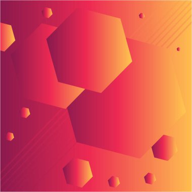 Modern Çokgen kırmızı ve sarı gradyan soyut arkaplanı şekillendirir. Kusursuz desenli geometrik doku Çokgen