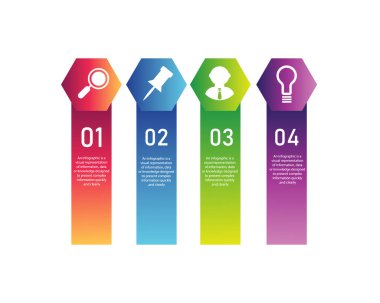 Basit 4 Adım İş Bilgileri Element tasarımı iş akışı düzeni, diyagramı ve yıllık rapor için kullanılabilir.