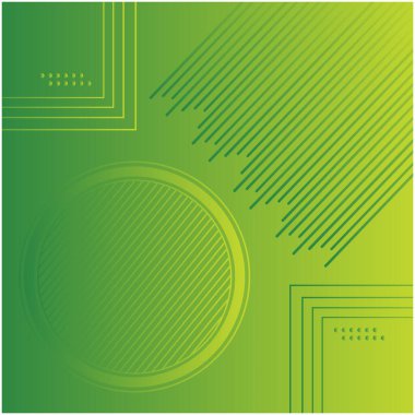 Çizgi şekilli geometrik Çember ile Soyut Gradyan Tasarımı - Moda Yeşil Gradyan