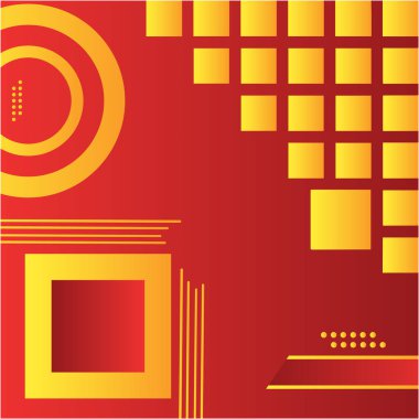 Kare şeklindeki soyut arkaplana sahip modern çember