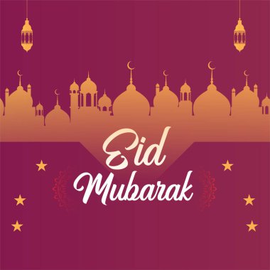 Kurban Bayramı veya Ramazan Kareem, İslami tasarım kavramı ve kırmızı arka planlı modern İslam bayramı üzerine