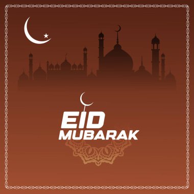 Lüks İslami tebrik kartı arka planda İslami öğeler dekorasyonlu Mübarek tasarımı