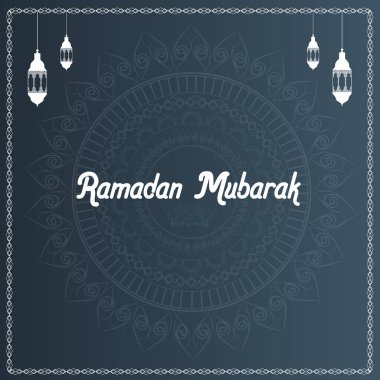 Basit sim Ramazan tebrik kartı tasarımı. İslami Arapça arkaplan.