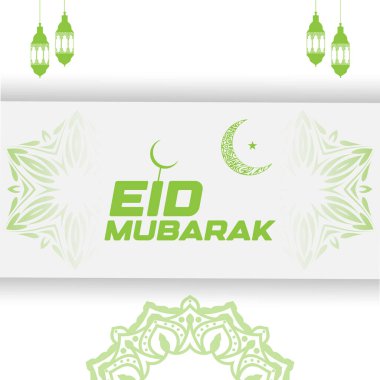 Ay, yıldızlar, fenerler, dekoratif Ramazan kareemi ile İslami Arka plan bayrak şablonu