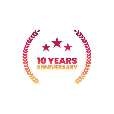 10. yıldönümü kutlamaları yıldızları, parıltılar ve kurdeleler Parti dekorasyonu