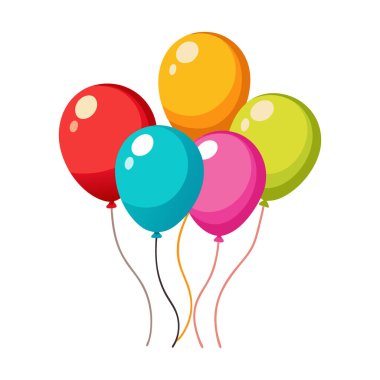 Saydam arkaplan renk balonları demeti.