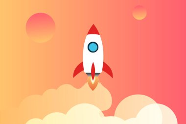 Business Rocket Concept for StartUp ya da Business Rocket 'in karadan kalkışı