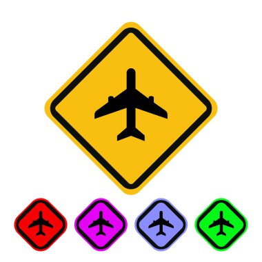 Uçuş Farkındalığı Düz simgeleri farklı renklerde düğmelerde