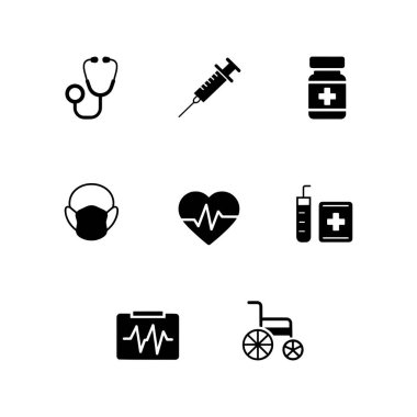 Sağlık Hattı Simgeleri. Düzenlenebilir Vuruş. Piksel Mükemmel. Mobil ve Web için. Seriler gibi simgeler içerir