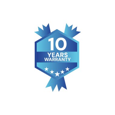 Beyaz renk arkaplan ile on yıl bule Garanti simgesi