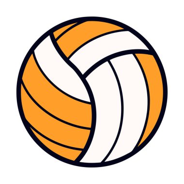 Voleybol vektörü, beyaz arkaplanda izole edilmiş ağ için voleybol vektör simgelerinin ana hatları.