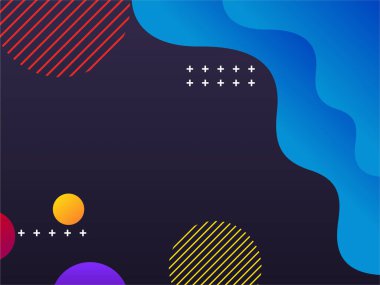 Soyut mavi geometrik arkaplan tasarımı. Akışkan dalga eğimleri bileşimi