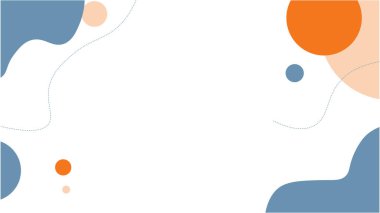 Mavi ve sarı daireli afiş arkaplan soyut grafik tasarım afiş şablonu.