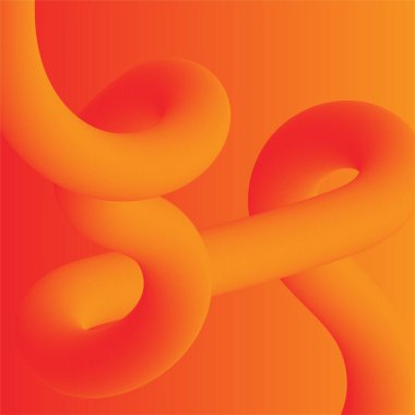 Modern geometrik Turuncu Akışkan dalga çizgisi arka plan tasarımı 3 boyutlu, parlak renklerle