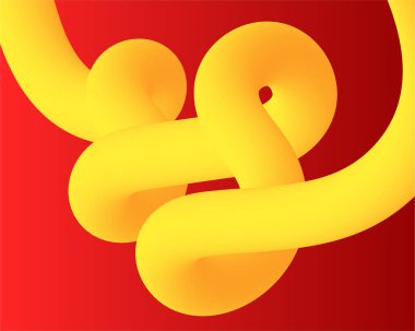 Kırmızı Soyut Arkaplan Sarı Sıvı Dalga. Gradyan 3D akış şekilli modern poster. İniş sayfası için yenilik arkaplan tasarımı