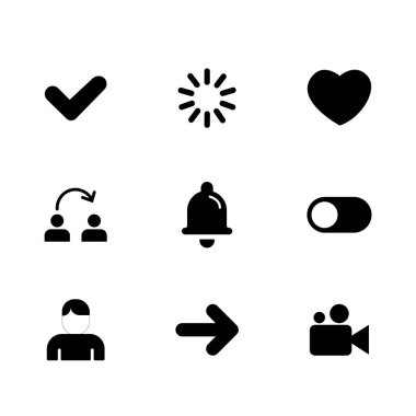 Pictogramlı pazarlama simgesi. Beyaz arka planda izole edilmiş basit iş simgeleri. Uygulamalar ve web siteleri için iyi