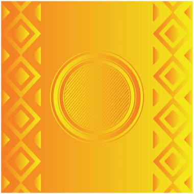 Üst üste binen dairesel şekiller ve ince eşmerkezli halkalar içeren sarı soyut arkaplan modern ve dinamik bir tasarım yaratıyor.