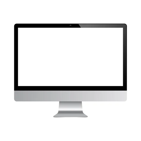 beyaz zemin üzerine, vektör illüstrasyon izole bilgisayar monitörü 