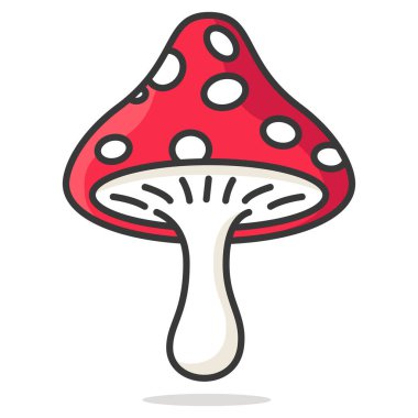 Beyaz Arkaplanda Çizgi Film Biçimi Mantar