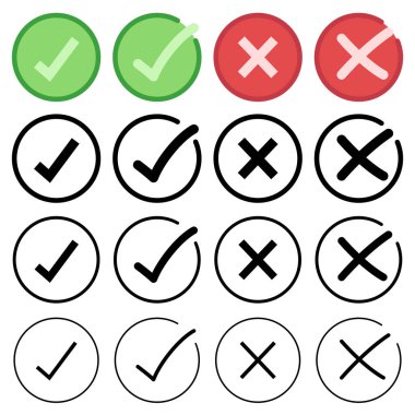 İnce, düz ve düz stilleri işaretle ve çapraz yap 