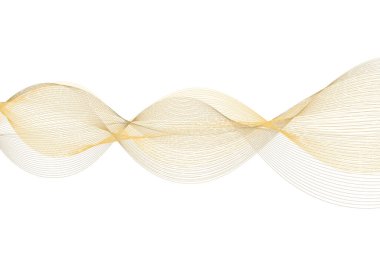 Beyaz arkaplanda Altın Soyut Dalga Çizgileri 