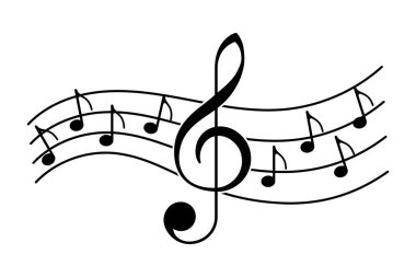 Dalgalı Sayfa Çizgileriyle Müzik Notaları